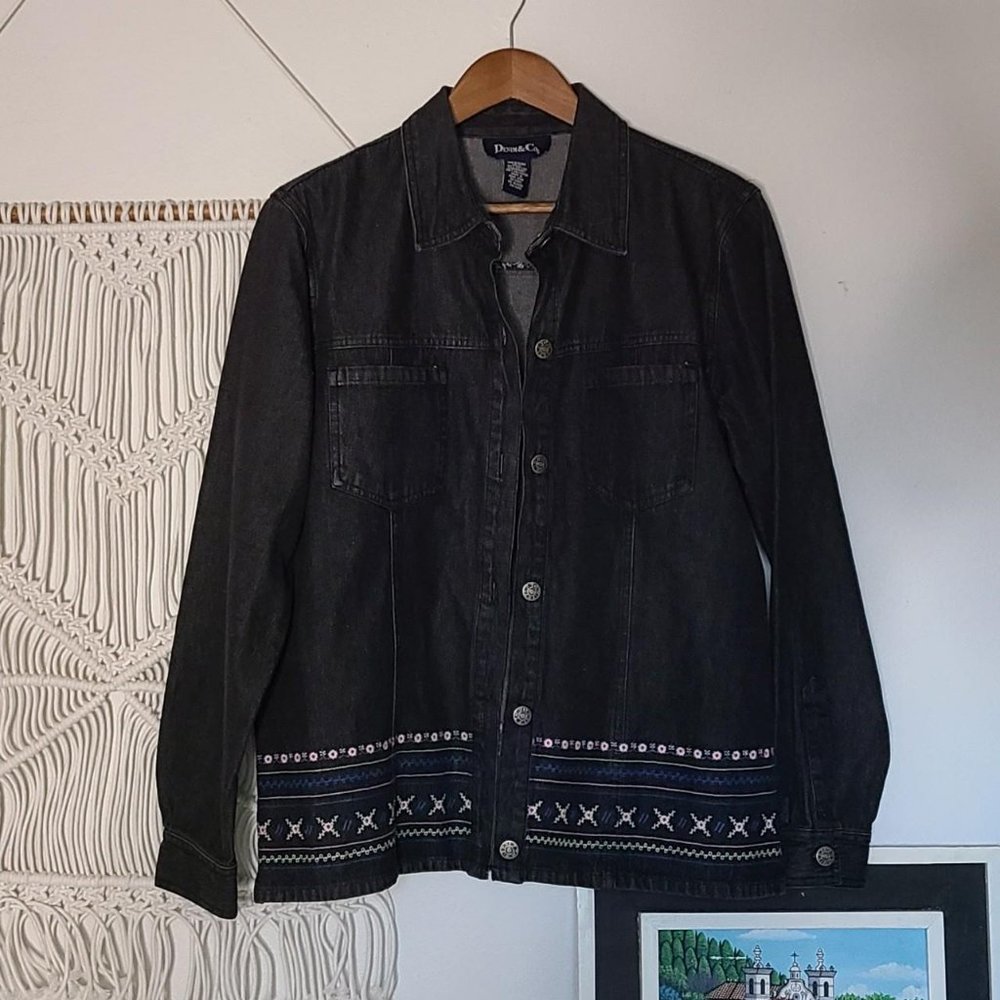 Black Denim&Co jacket and skirt set - Picture 3 of 4